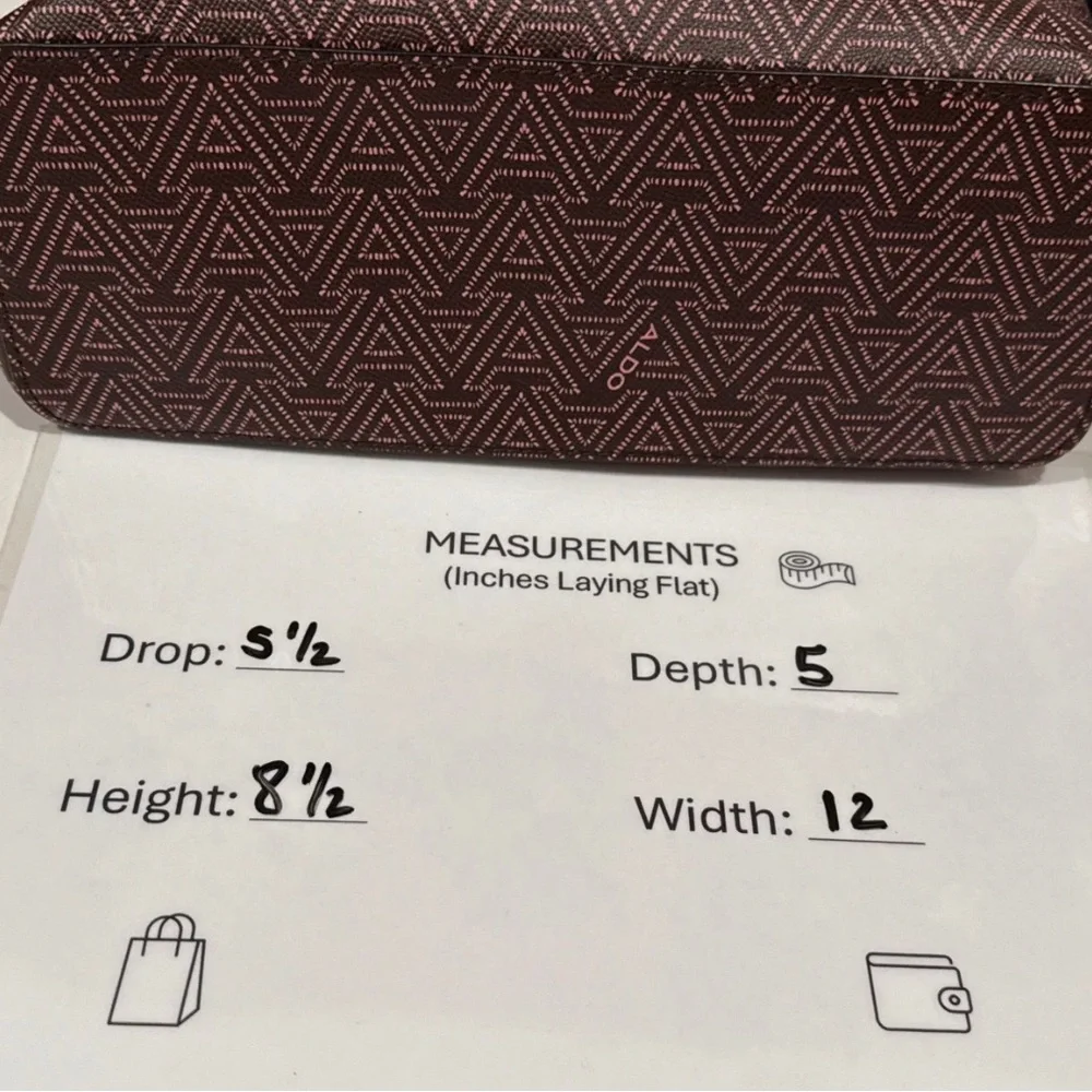 ALDO Crossbody Signature Galilini Pink & Brown Dome Satchel Handbag Purse Scarf - Picture 13 of 16